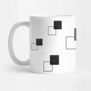 Squares Abstract Art Emboss Black Mug